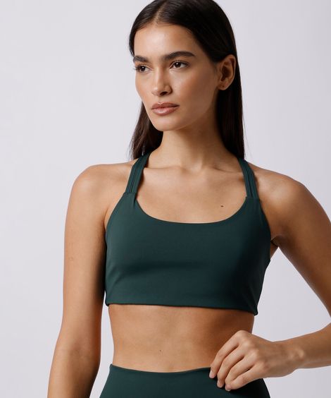 top feminino de poliamida mindset sport verde
