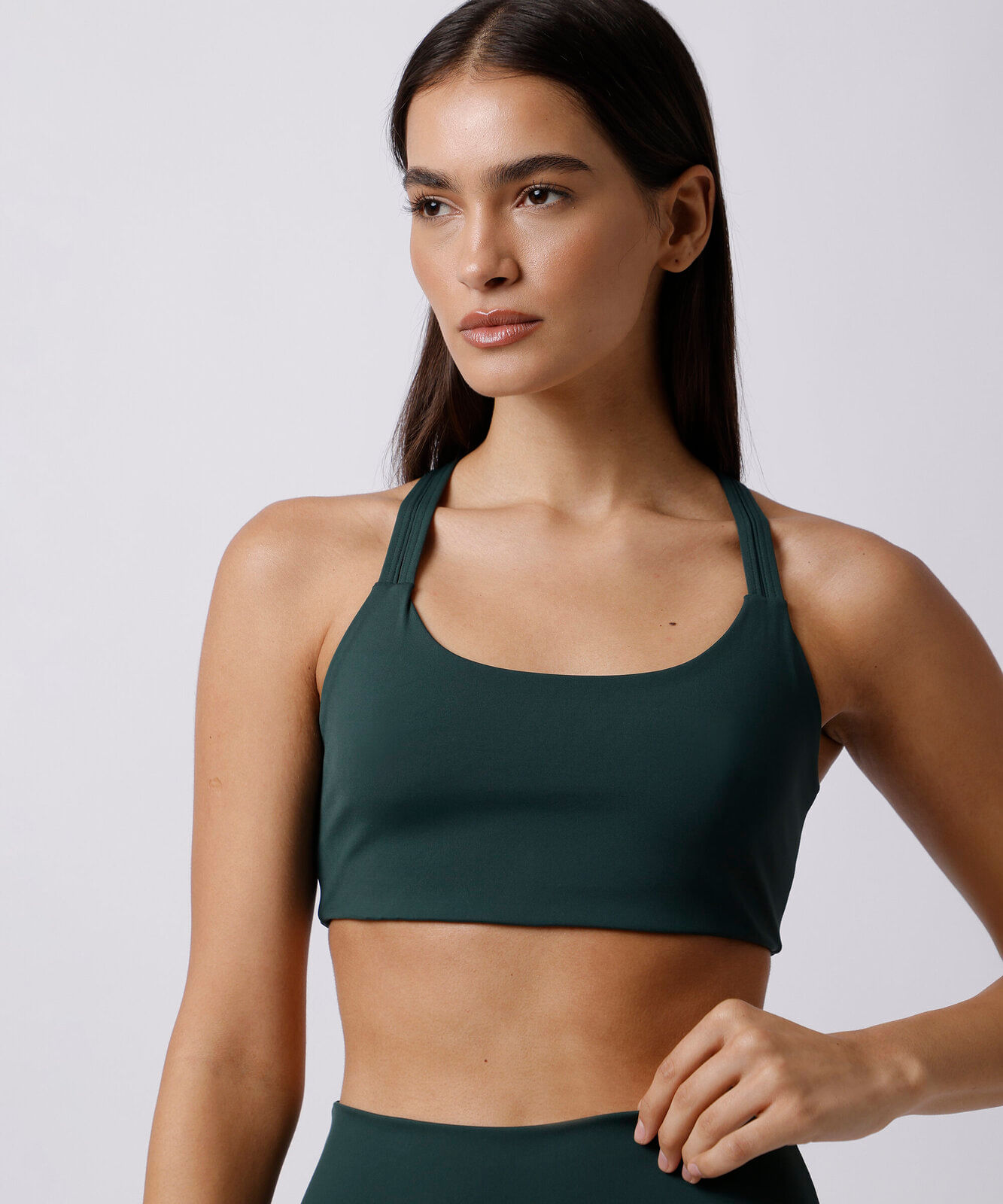 top feminino de poliamida mindset sport verde