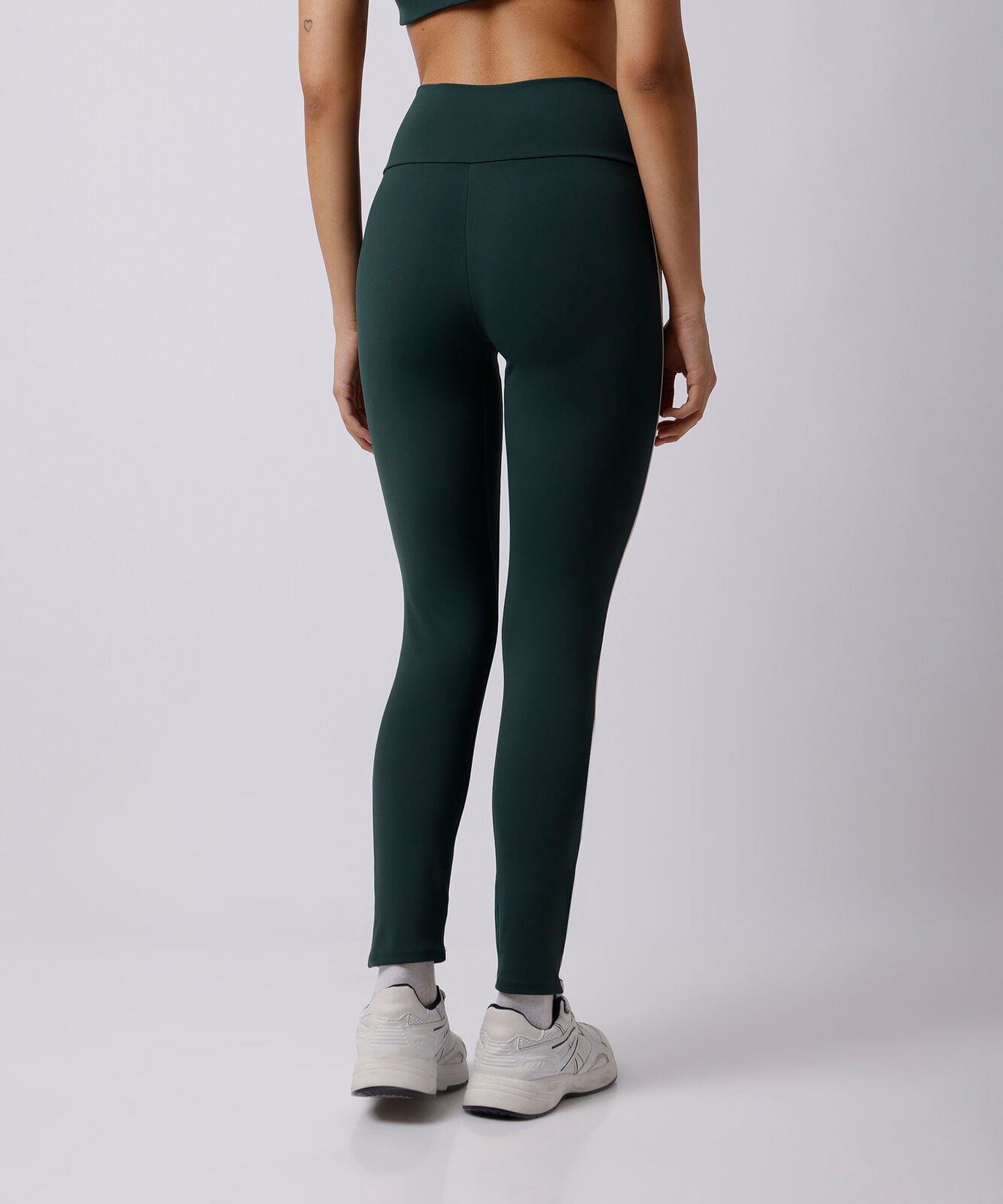 calça legging feminina com listra lateral mindset sport verde