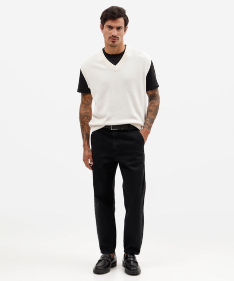 calça relaxed masculina jeans   - black jeans