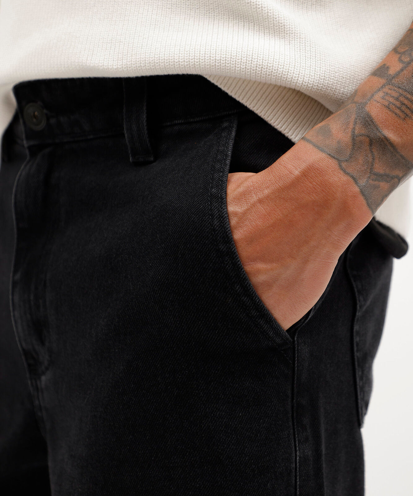 calça relaxed masculina jeans   - black jeans