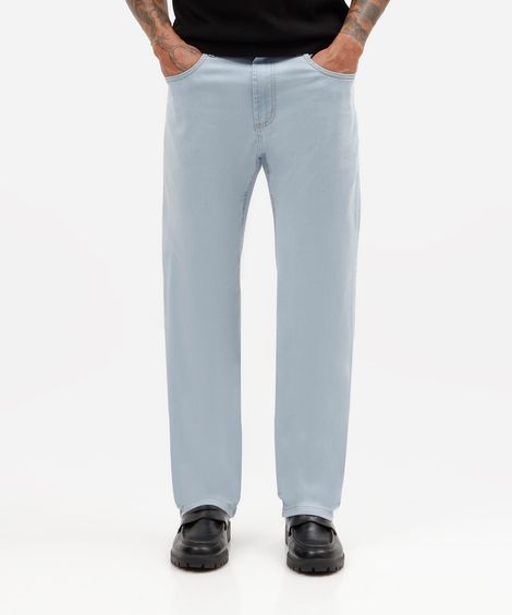 calça reta masculina jeans azul