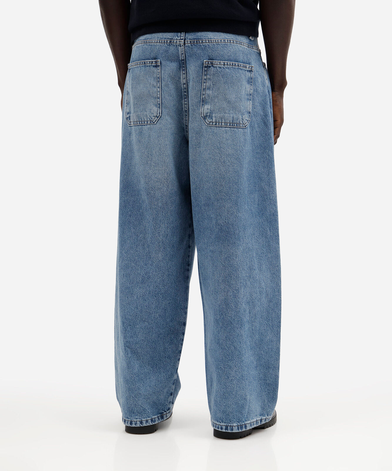 calça masculina mega baggy jeans azul