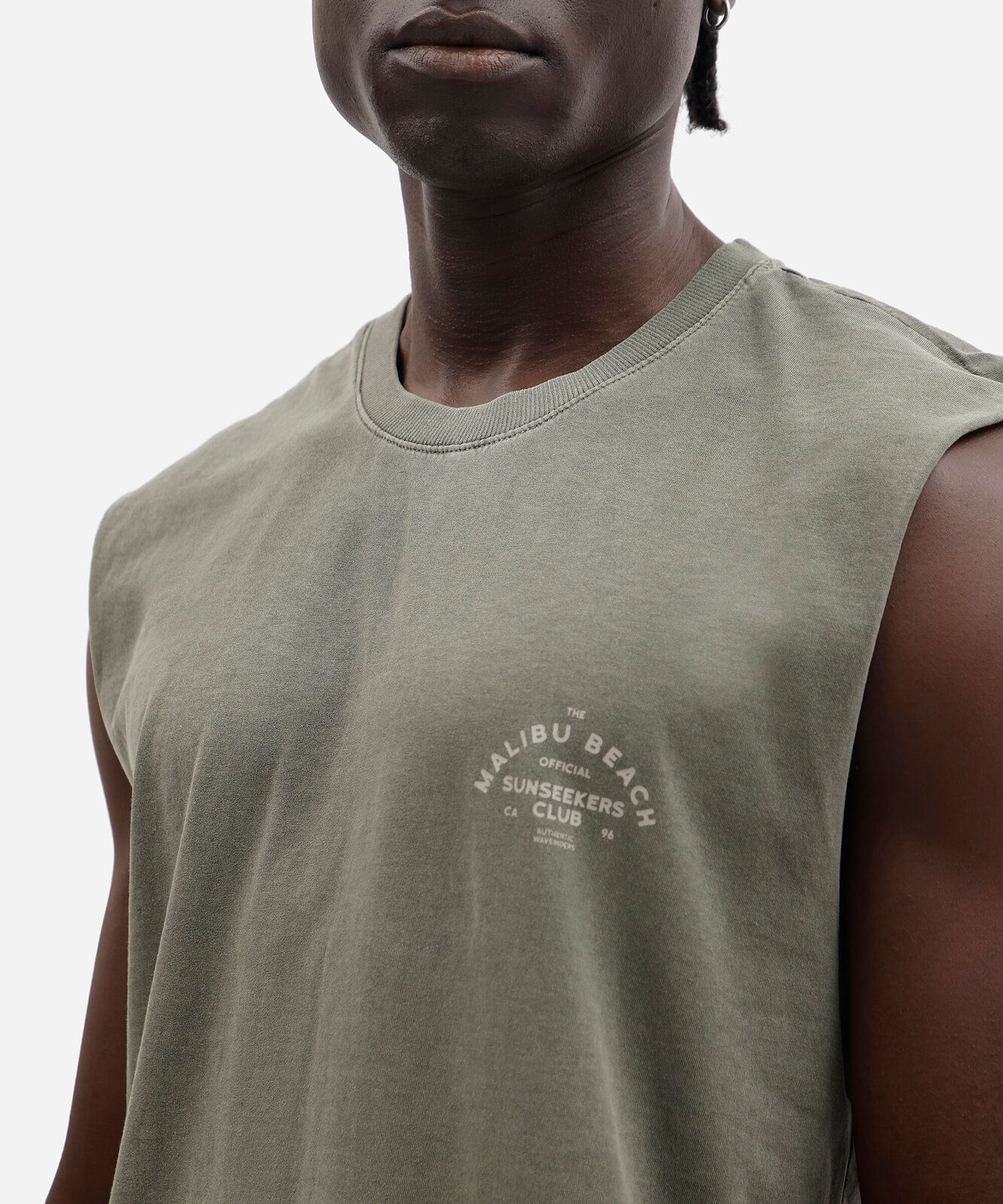 regata machão masculina de algodão estampada verde