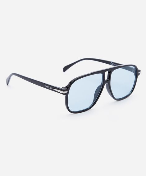 óculos de sol feminino quadrado de acetato triton preto
