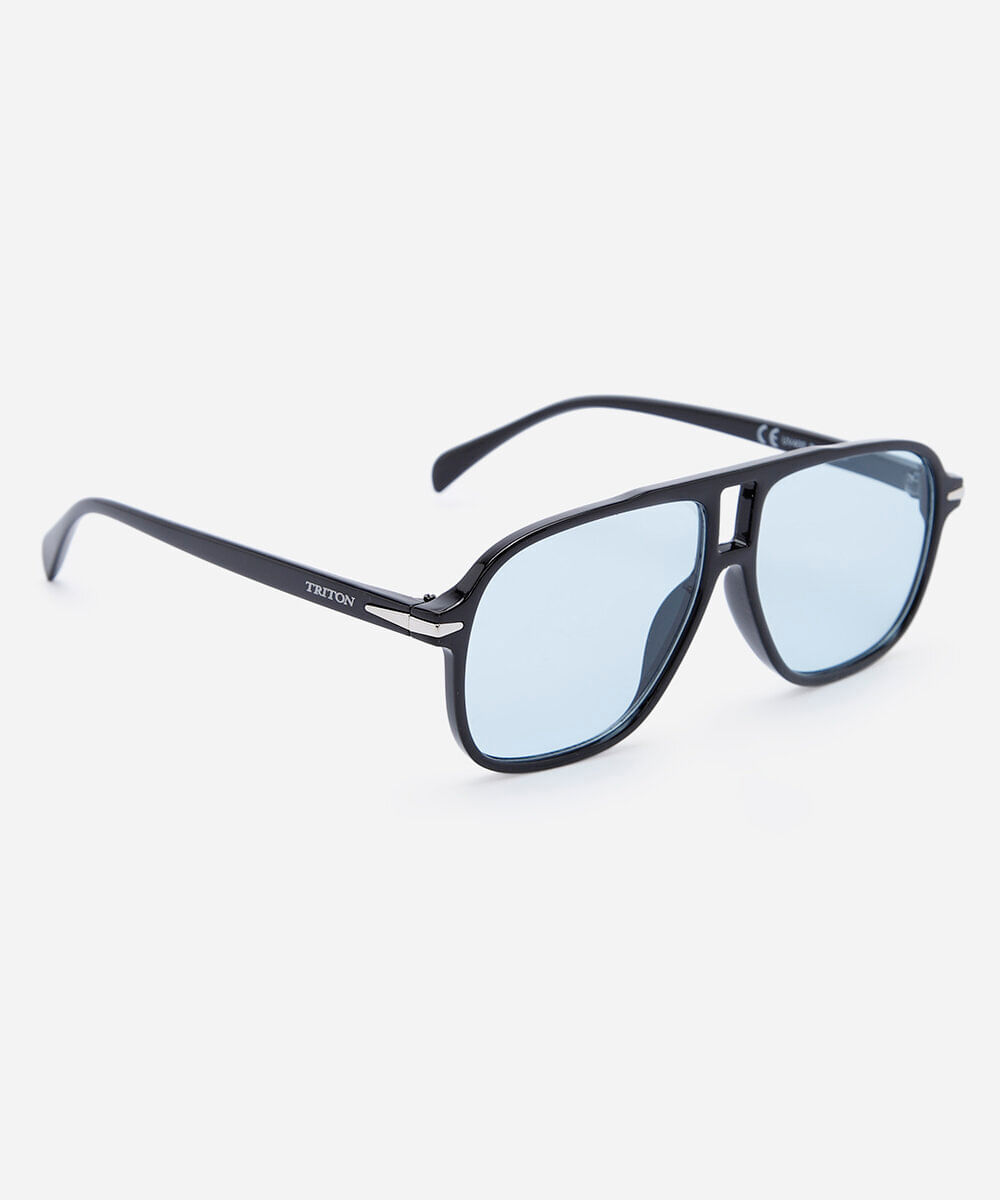 óculos de sol feminino quadrado de acetato triton preto