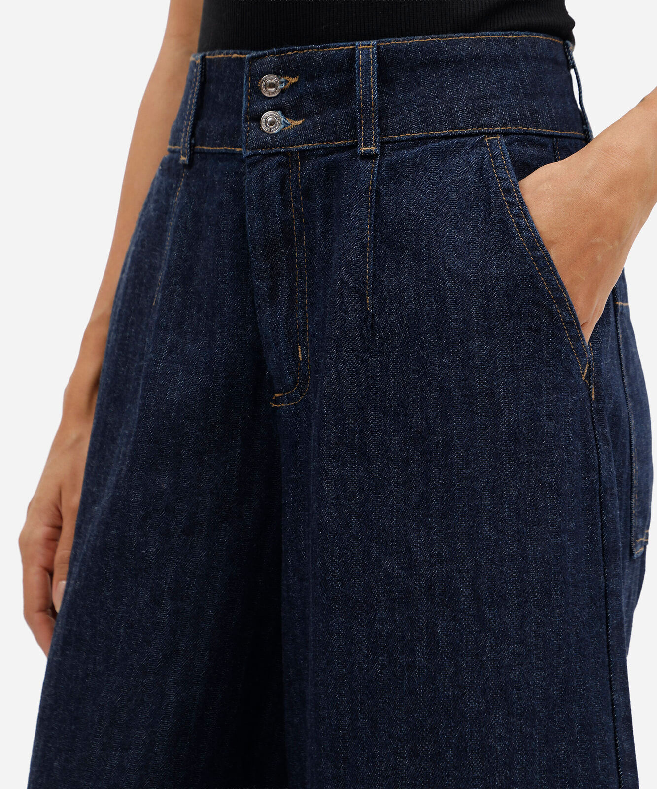 bermuda maxi jorts jeans cintura alta texturizada azul
