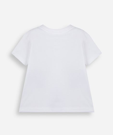 camiseta infantil de algodão manga curta os vingadores off white