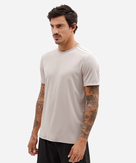 camiseta esportiva masculina com listras cinza
