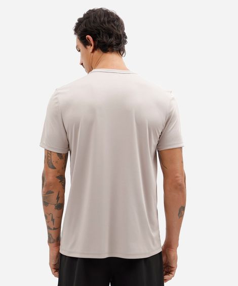 camiseta esportiva masculina com listras cinza