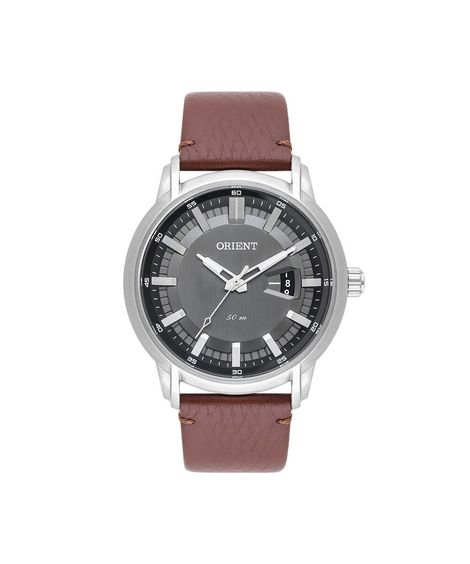 relógio masculino orient analógico calendário mbsc1039 g1nx prateado