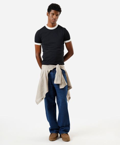 calça baggy masculina jeans azul