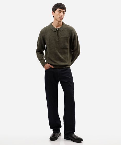 calça reta masculina jeans azul