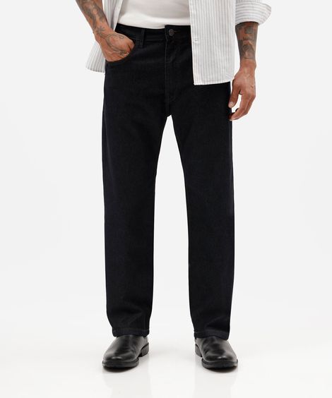 calça reta masculina jeans azul