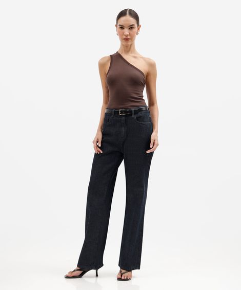 calça reta petit feminina jeans sawary azul