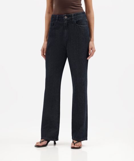 calça reta petit feminina jeans sawary azul