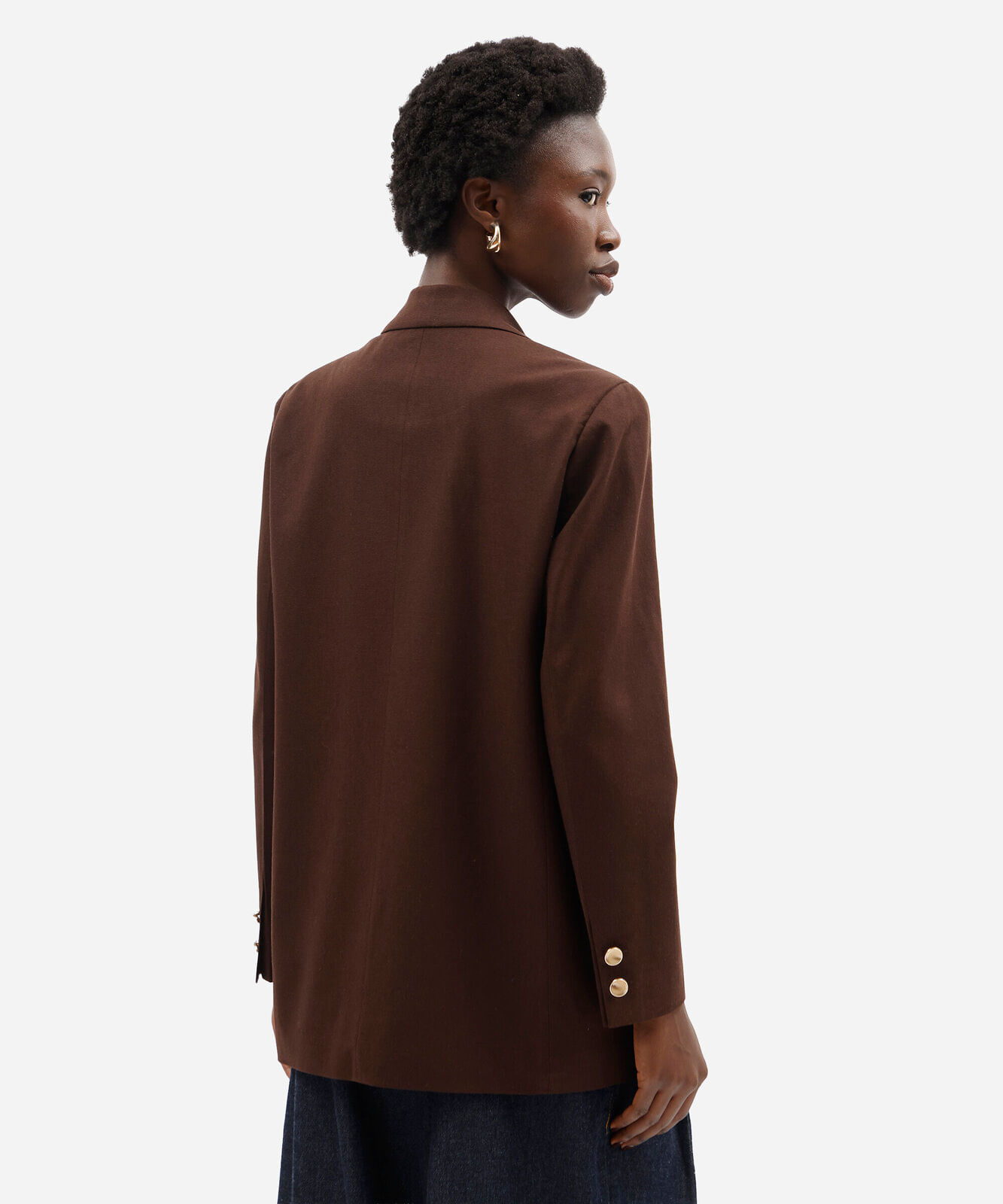 blazer de alfaiataria feminino com linho marrom