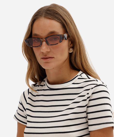 óculos de sol feminino gatinho de acetato tartaruga triton marrom