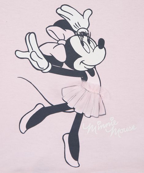 conjunto curto infantil de algodão minnie rosa