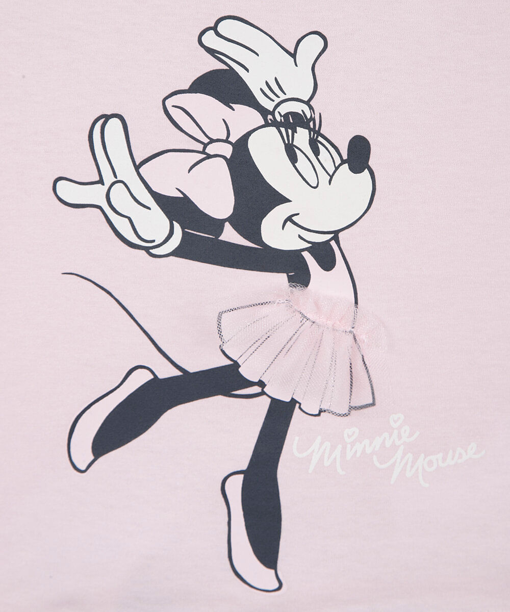 conjunto curto infantil de algodão minnie rosa