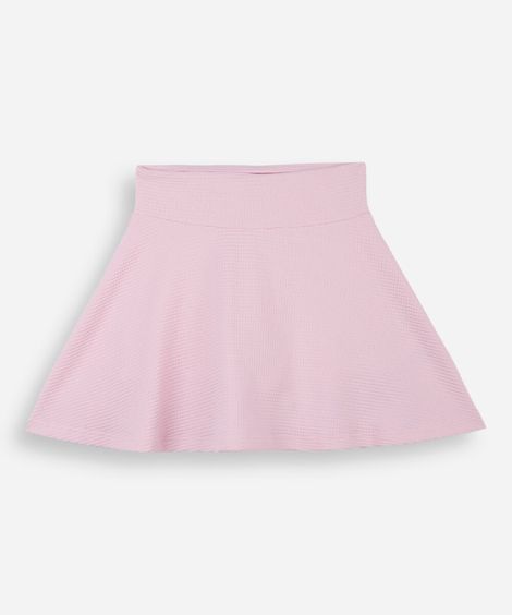 short saia infantil esportivo texturizada rosa