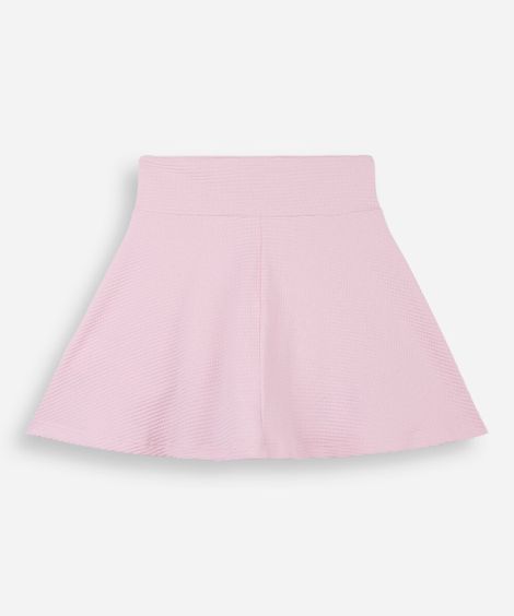 short saia infantil esportivo texturizada rosa