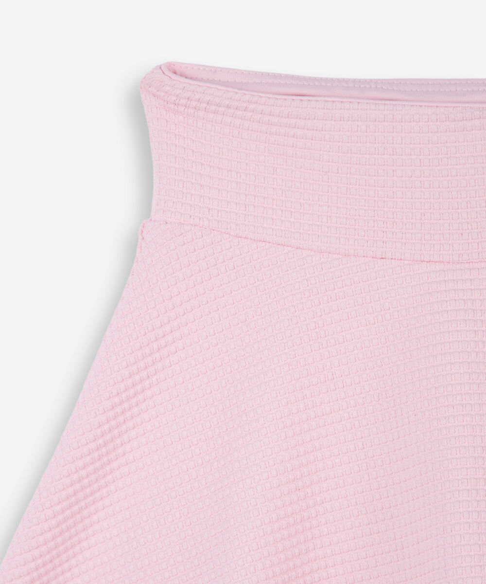 short saia infantil esportivo texturizada rosa