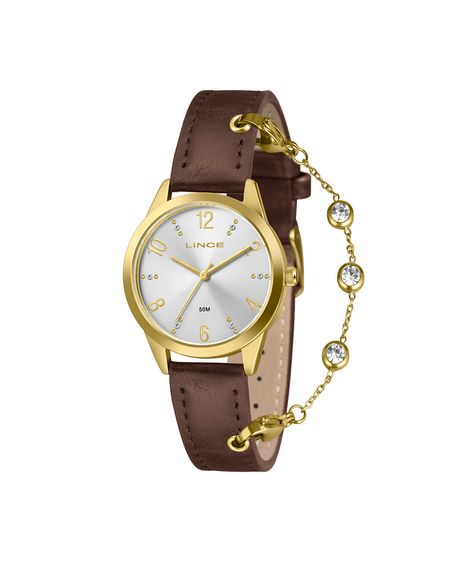 kit relógio feminino lince analógico lrc4876l34 s2nx dourado