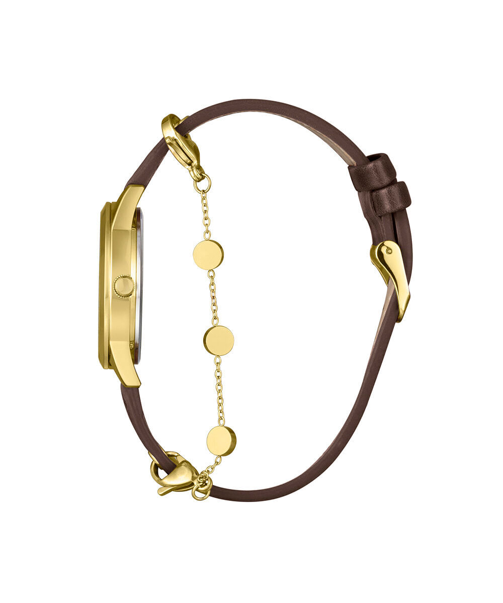 kit relógio feminino lince analógico lrc4876l34 s2nx dourado