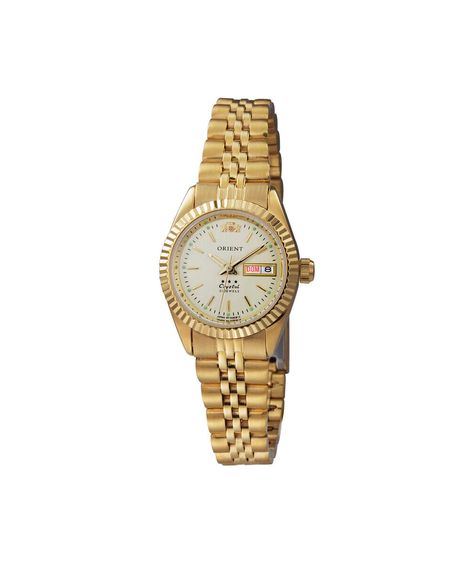 relógio feminino orient automático analógico calendário 559eb1nh c1kx dourado