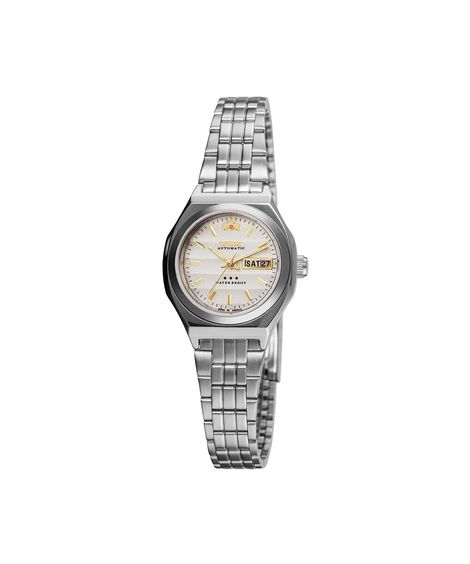 relógio feminino orient automático analógico calendário 559wa1nh b1sx prateado