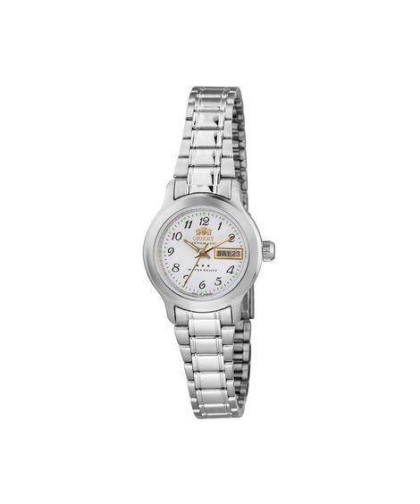 relógio feminino orient automático analógico calendário 559wa6nh b2sx prateado