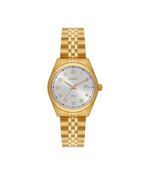 relógio feminino orient analógico calendário fgss1263 b2kx dourado