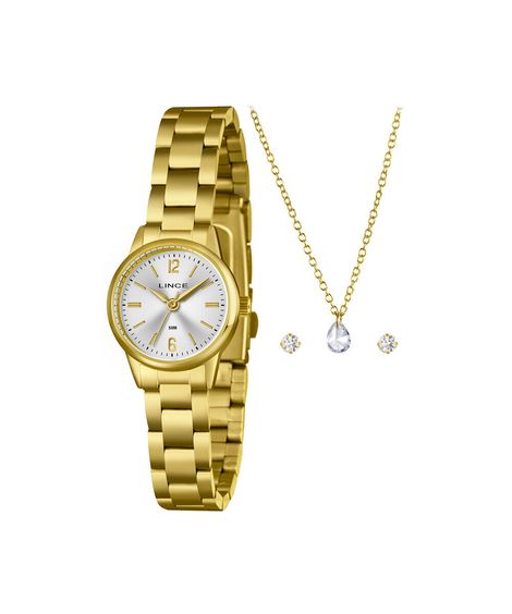kit relógio feminino lince analógico lrgm086l25 k0m1s2kx dourado
