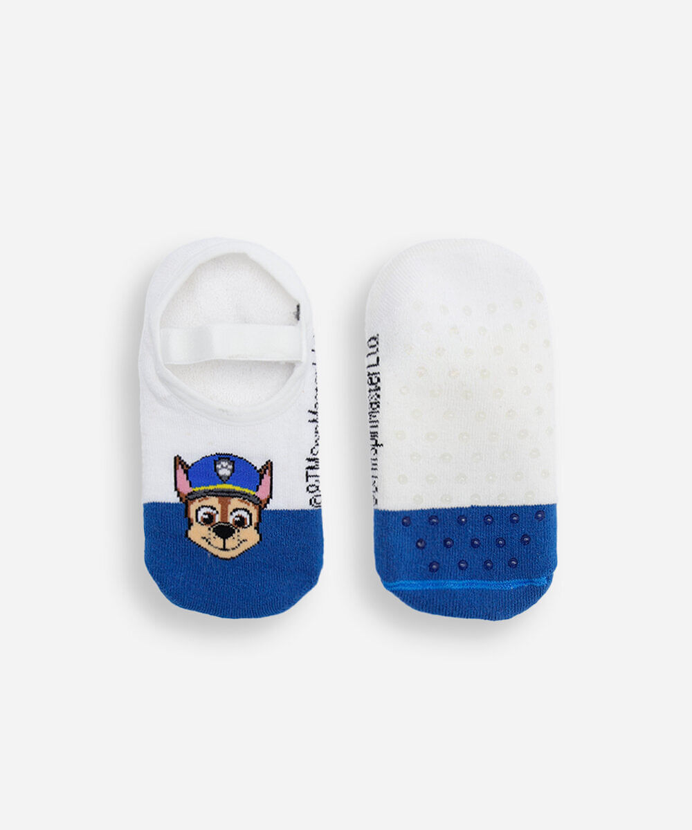 meia sapatilha infantil patrulha canina antiderrapante azul