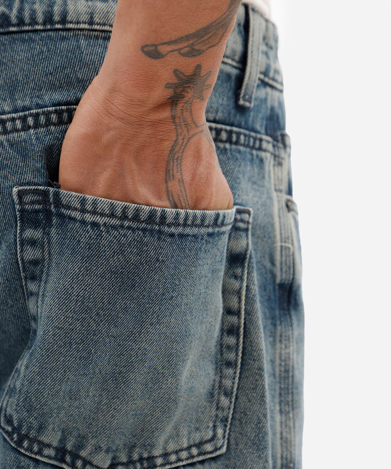 calça reta masculina jeans dirty azul
