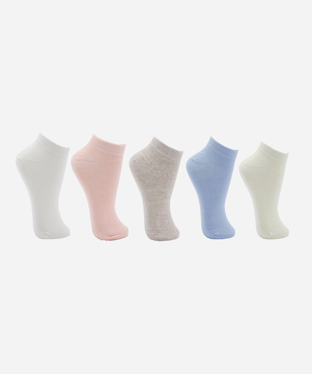 kit de 5 meias cano baixo femininas colorido