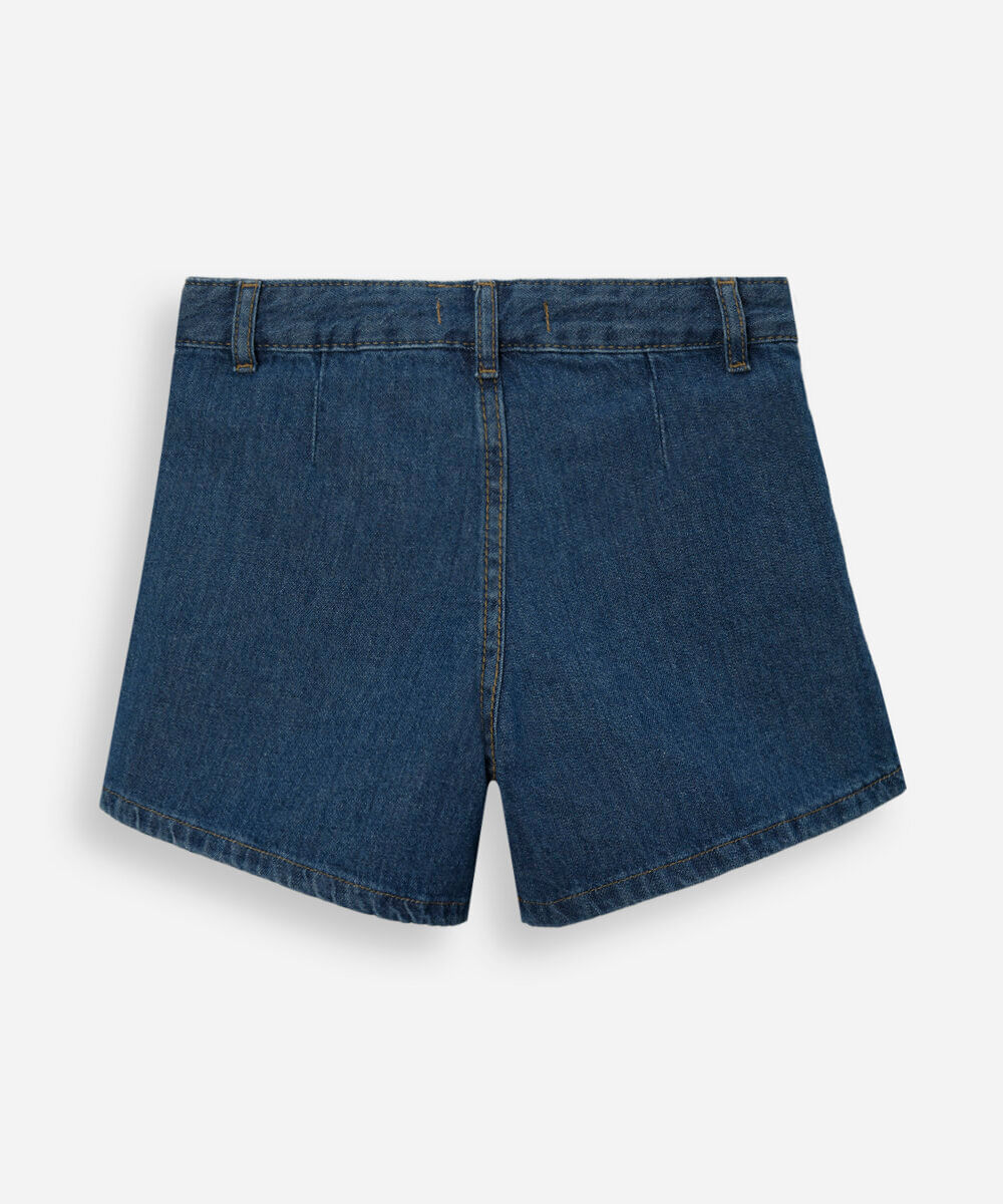 short mom infantil jeans azul