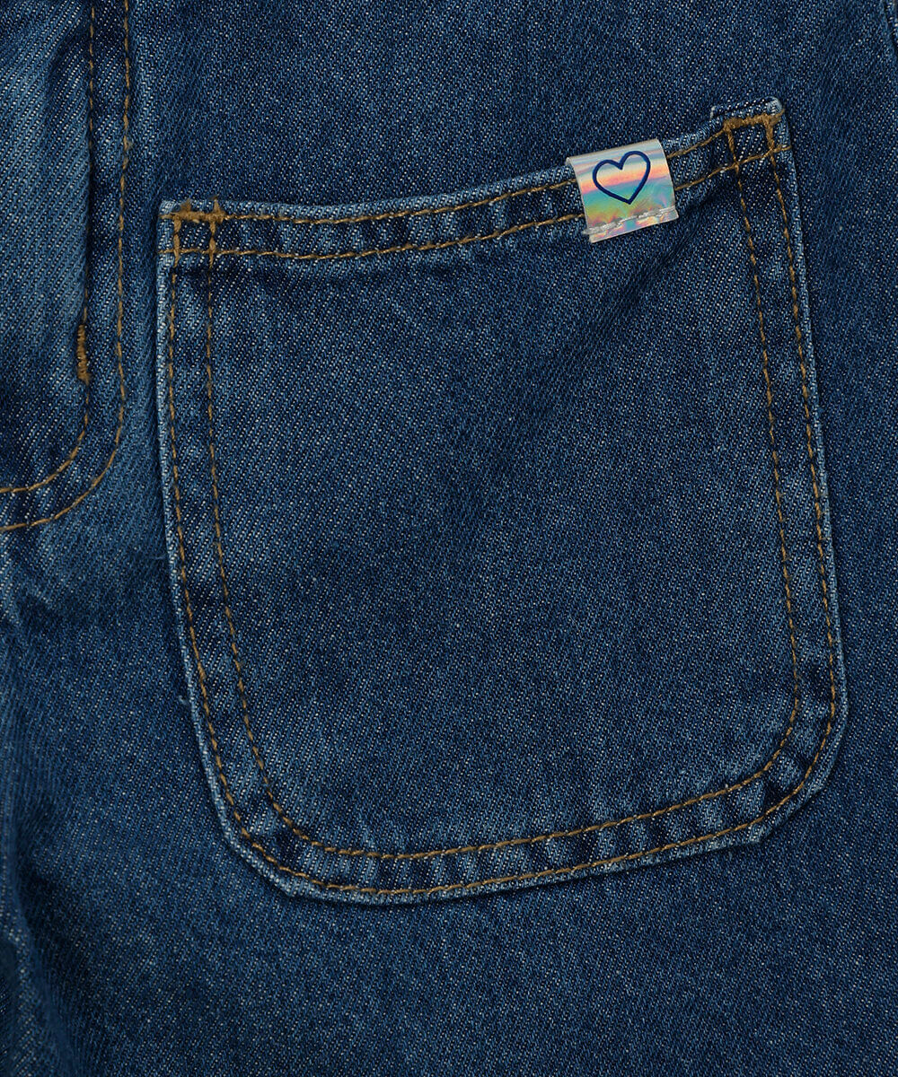 short mom infantil jeans azul