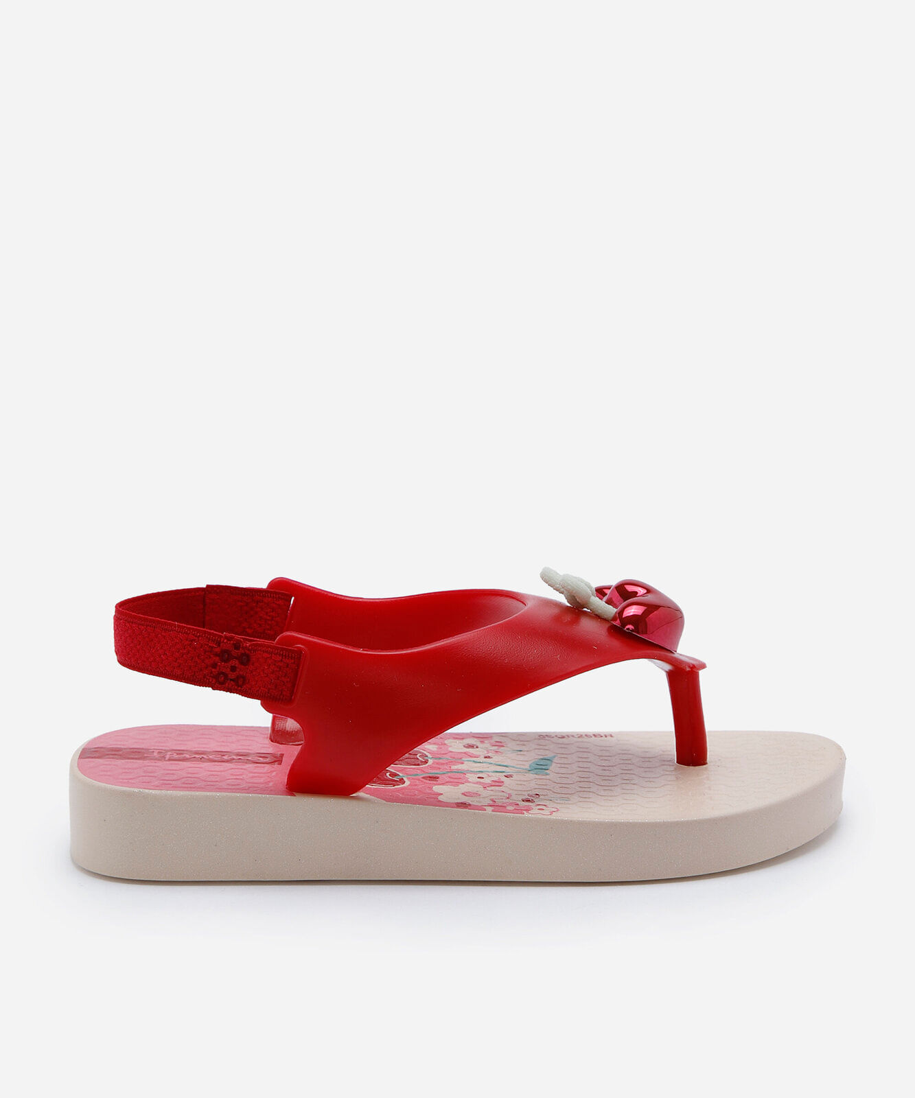 chinelo infantil ipanema belle com elástico vermelho