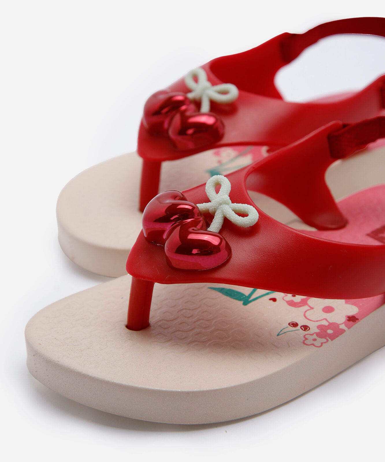 chinelo infantil ipanema belle com elástico vermelho
