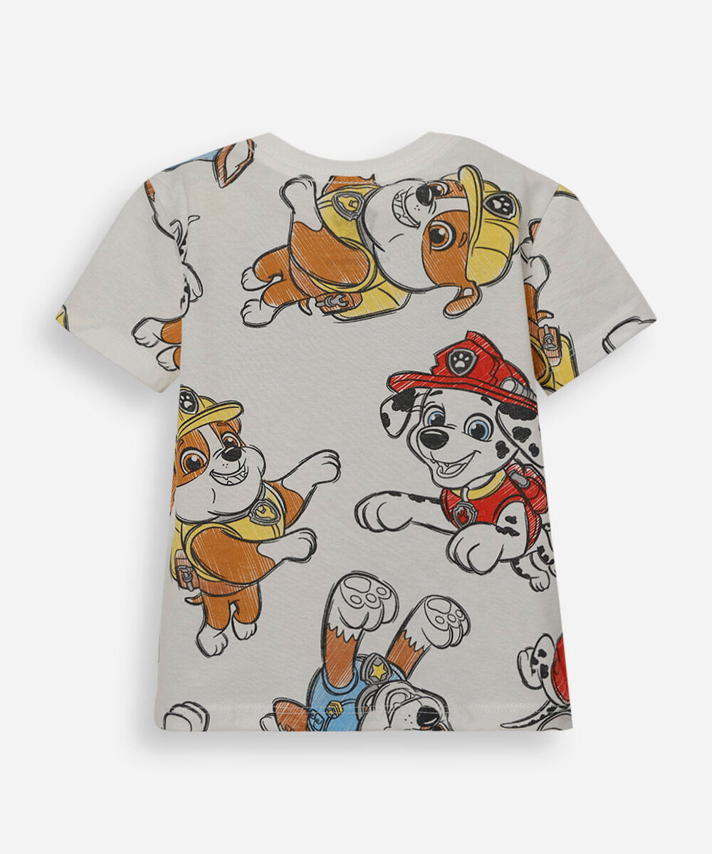 kit de 3 camisetas infantis de algodão manga curta patrulha canina colorido