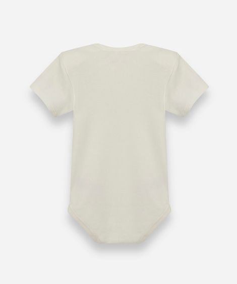 body infantil de algodão manga curta básico off white