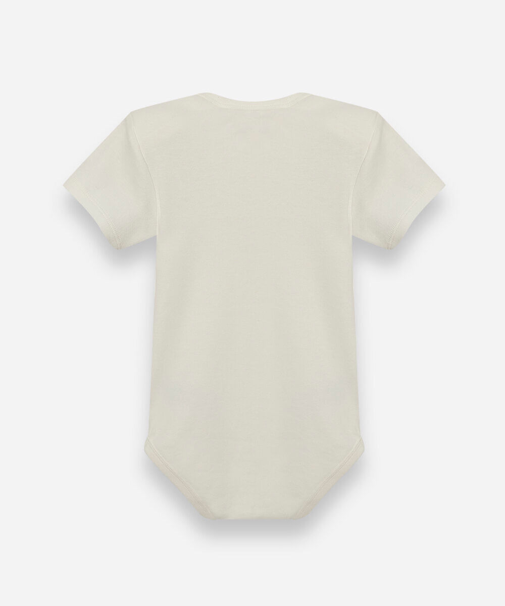 body infantil de algodão manga curta básico off white