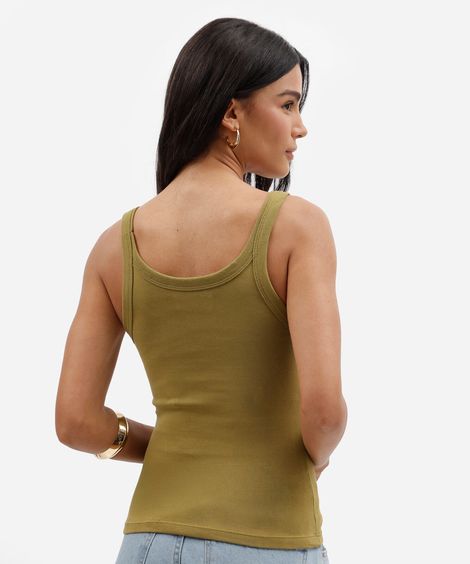 regata básica feminina canelada verde
