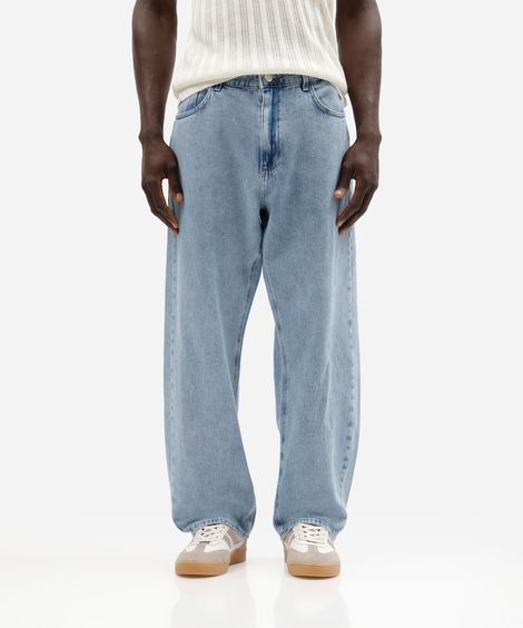 calça baggy masculina jeans azul