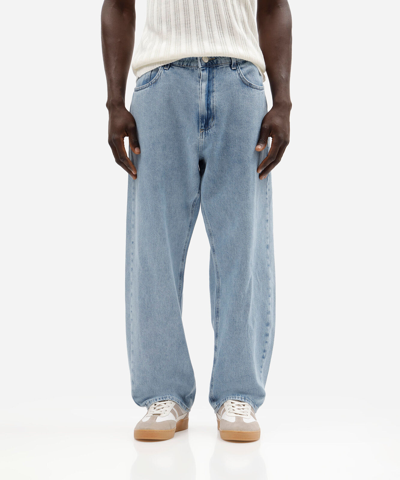calça baggy masculina jeans azul