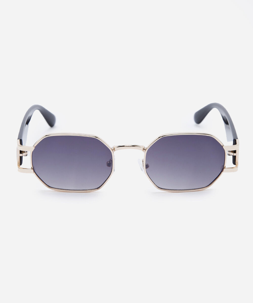 óculos de sol feminino oval de metal triton dourado