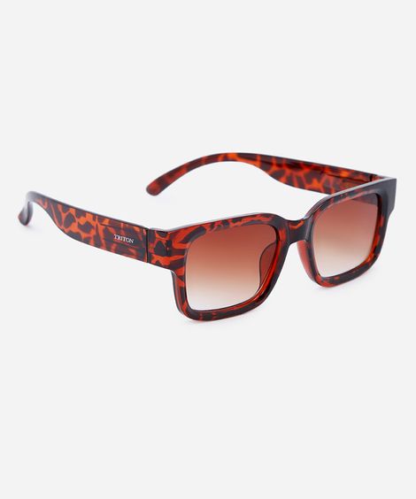 óculos de sol feminino quadrado de acetato tartaruga triton marrom
