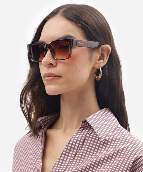óculos de sol feminino quadrado de acetato tartaruga triton marrom